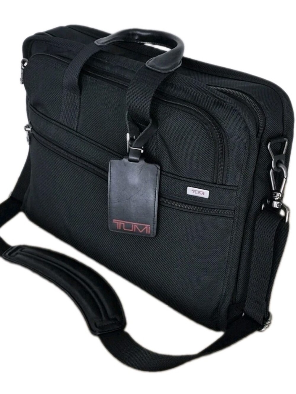 TUMI 26011D4 Black Ballistic Nylon Laptop Messenger Bag.